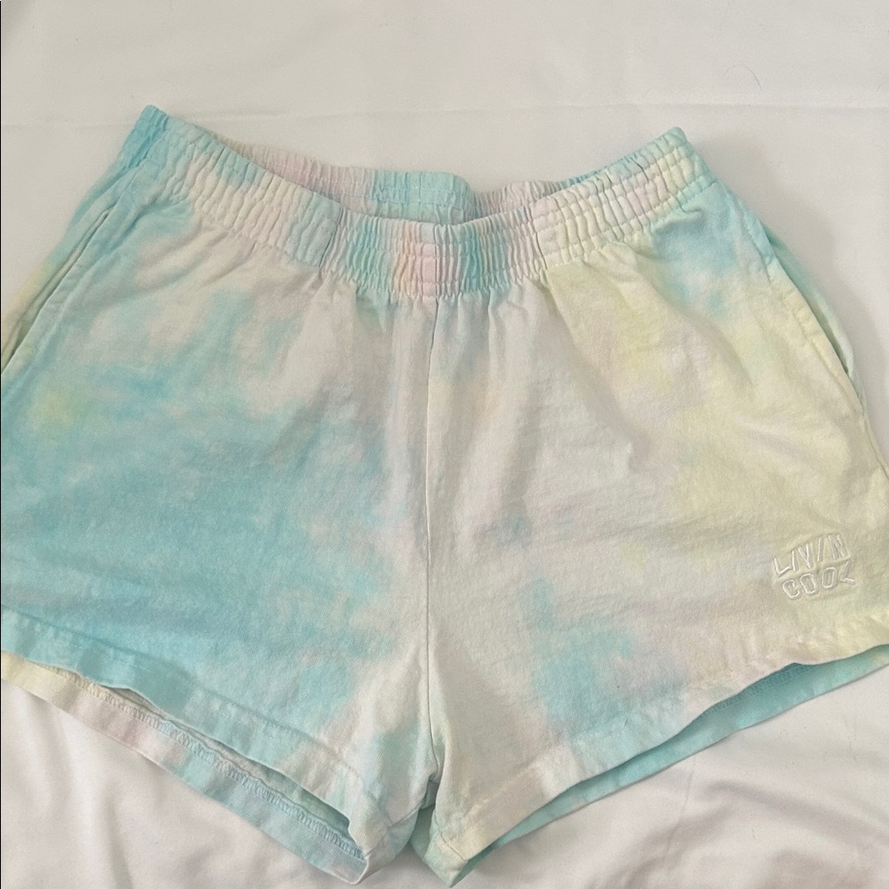 Livin Cool Women's Tie-Dye Shorts - Blue and Pink